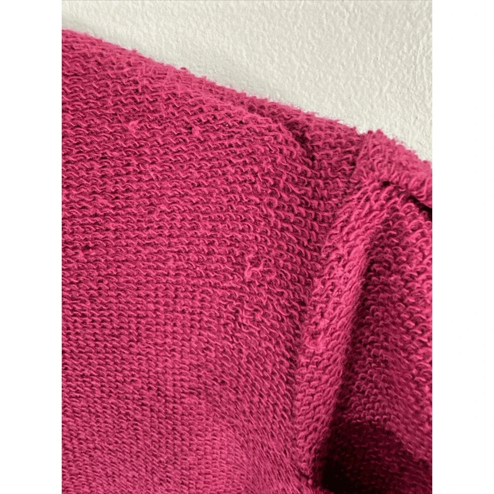Free People Puff Sleeve Terry cloth‎ Magenta Long Sleeve Top Woman’s Medium